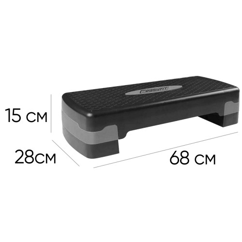 Степ платформа  EasyFit Step-B 2-ступінчаста сіра - фото №2